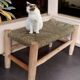 Bathroom and bedroom stool, handmade from wood.