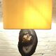 Gilded brass and agate desk lamp by Willy Daro 1980s