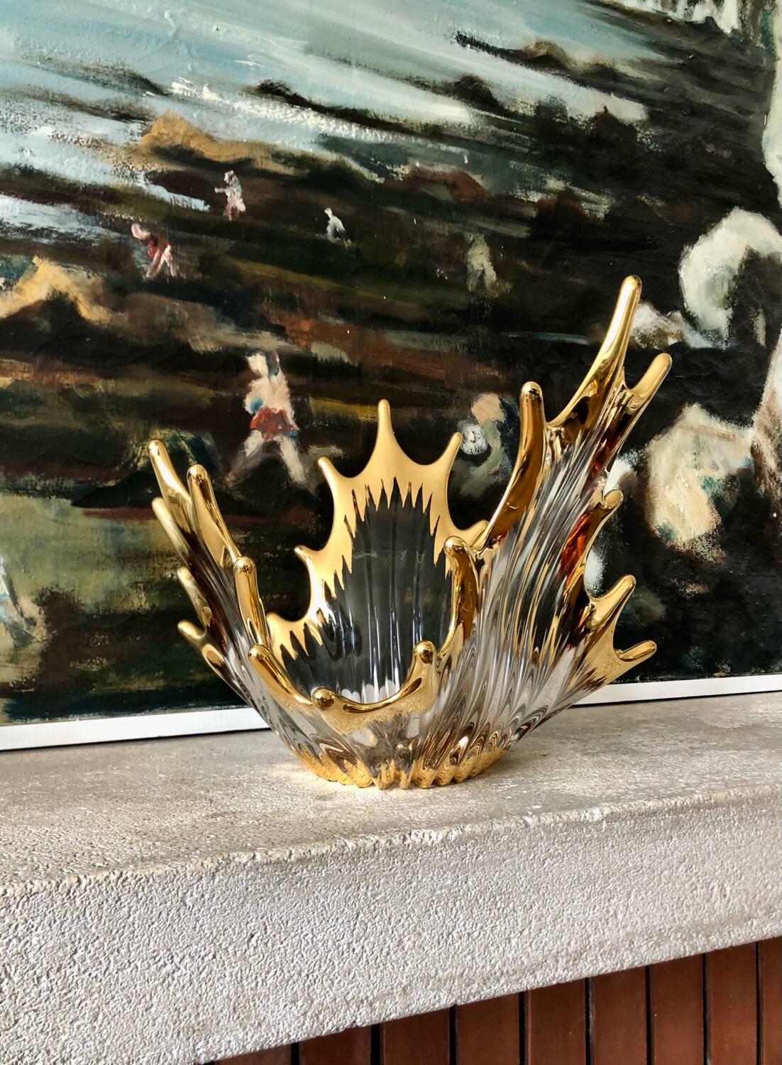 Bayel crystal bowl and gilding, 1950-60