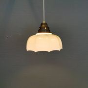 "Umbrella lamp" Danish and from the 1940s-1950s in beautiful cream colour with brass top.