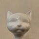 Vintage glazed ceramic cat 53cm