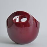 Scandinavian Modern Merlot Red Stoneware Bowl by SYCO, Sweden, 1950s