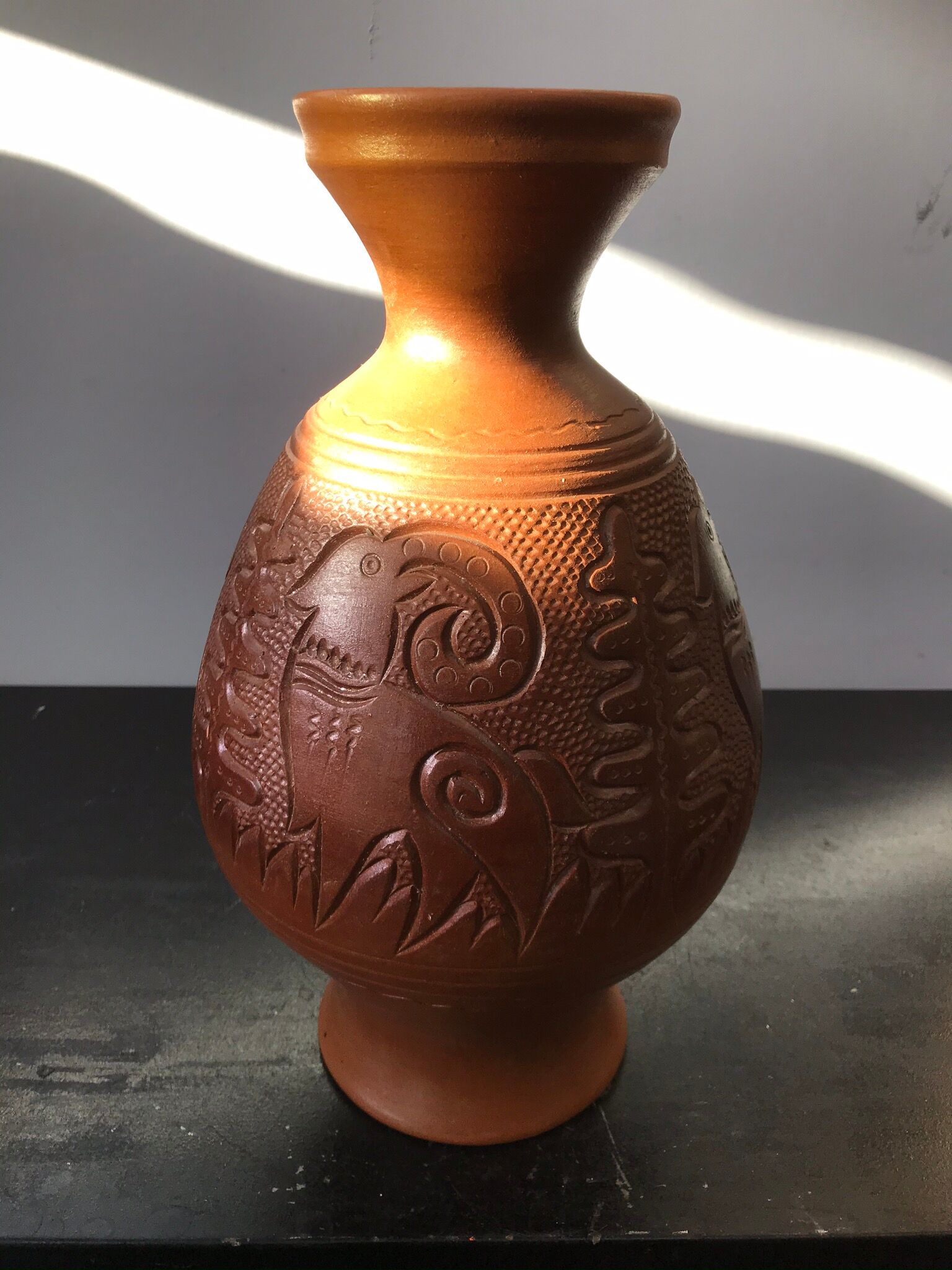 Former ceramic vase brown decor vintage