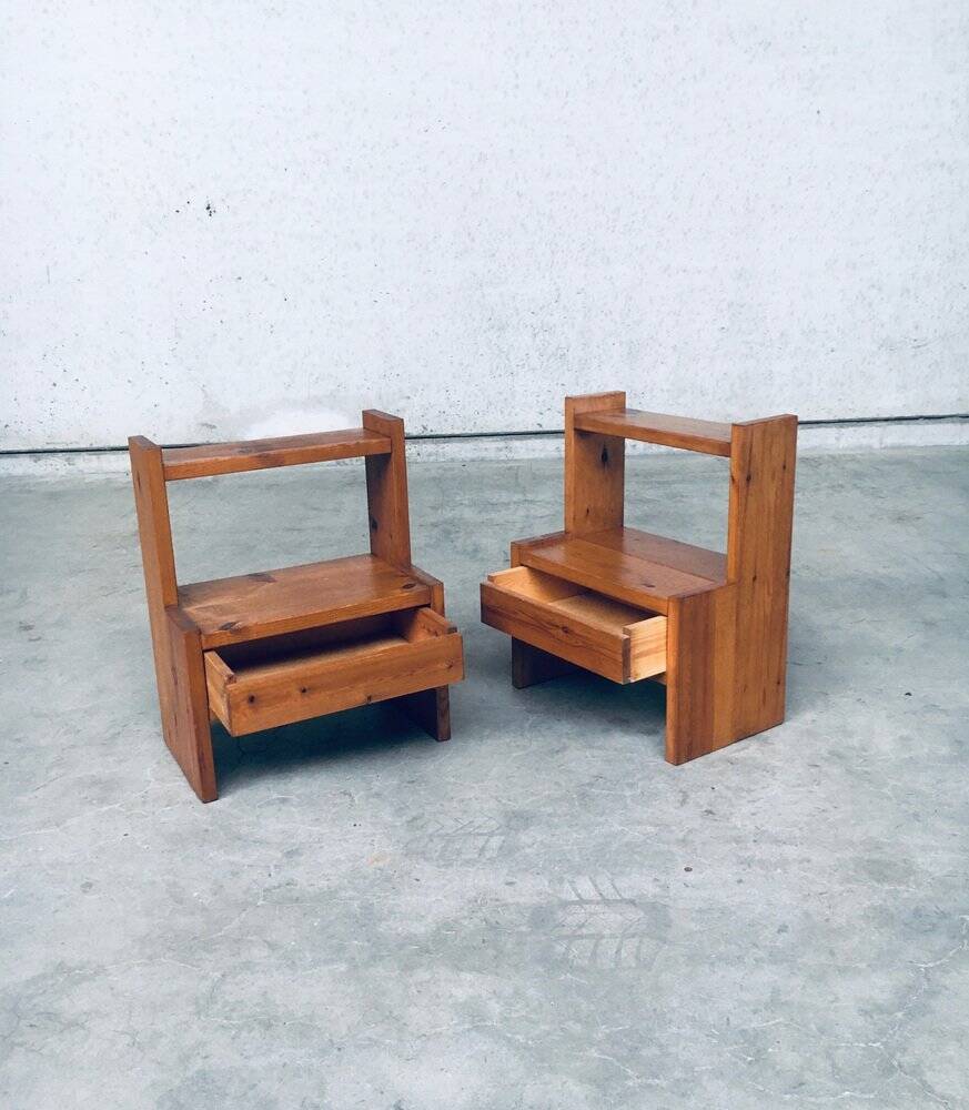 Mid-Century Scandinavian Pine Bedside Tables, Sweden, 1960s, Set of 2