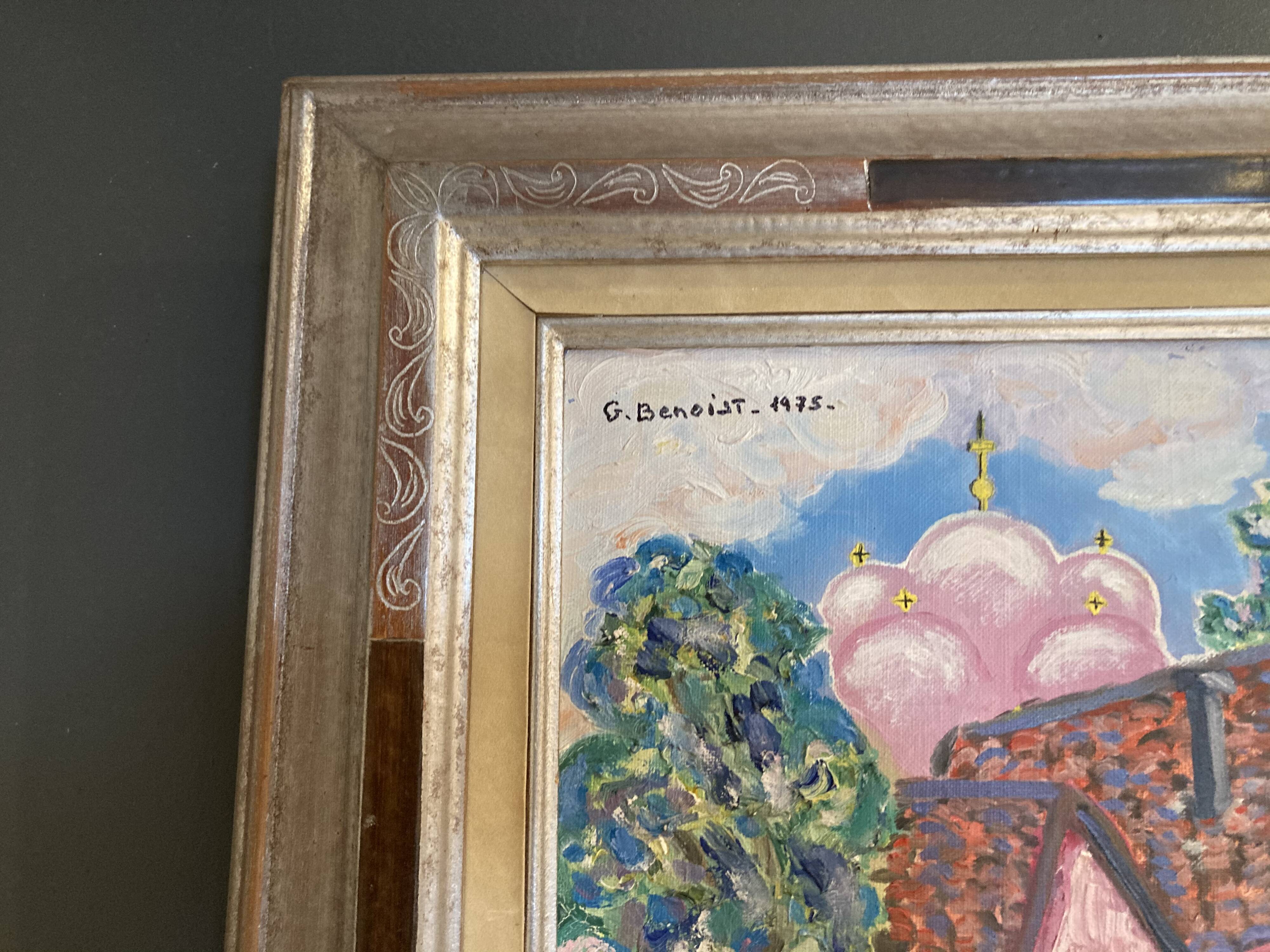 Huile sur toile « le marché au village »