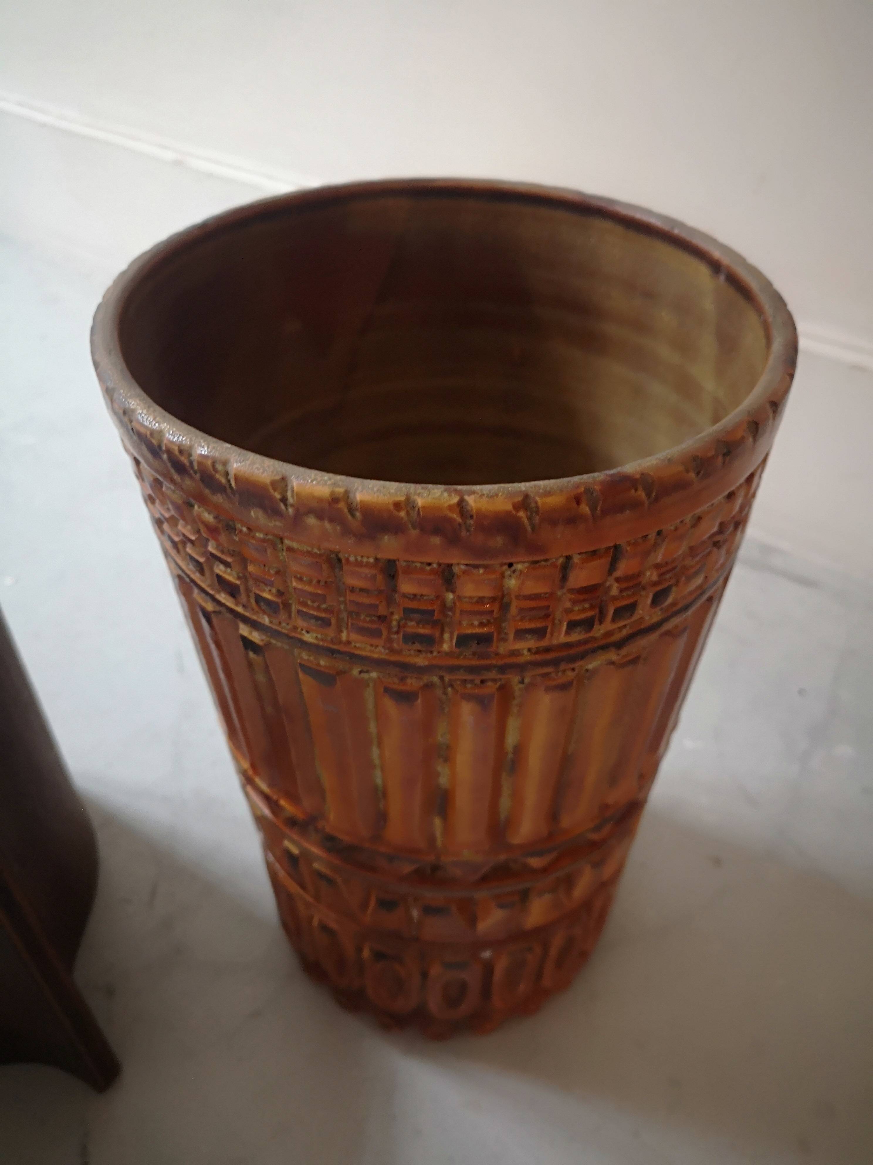 Large ceramic vase signed marius bessone vallauris 1950