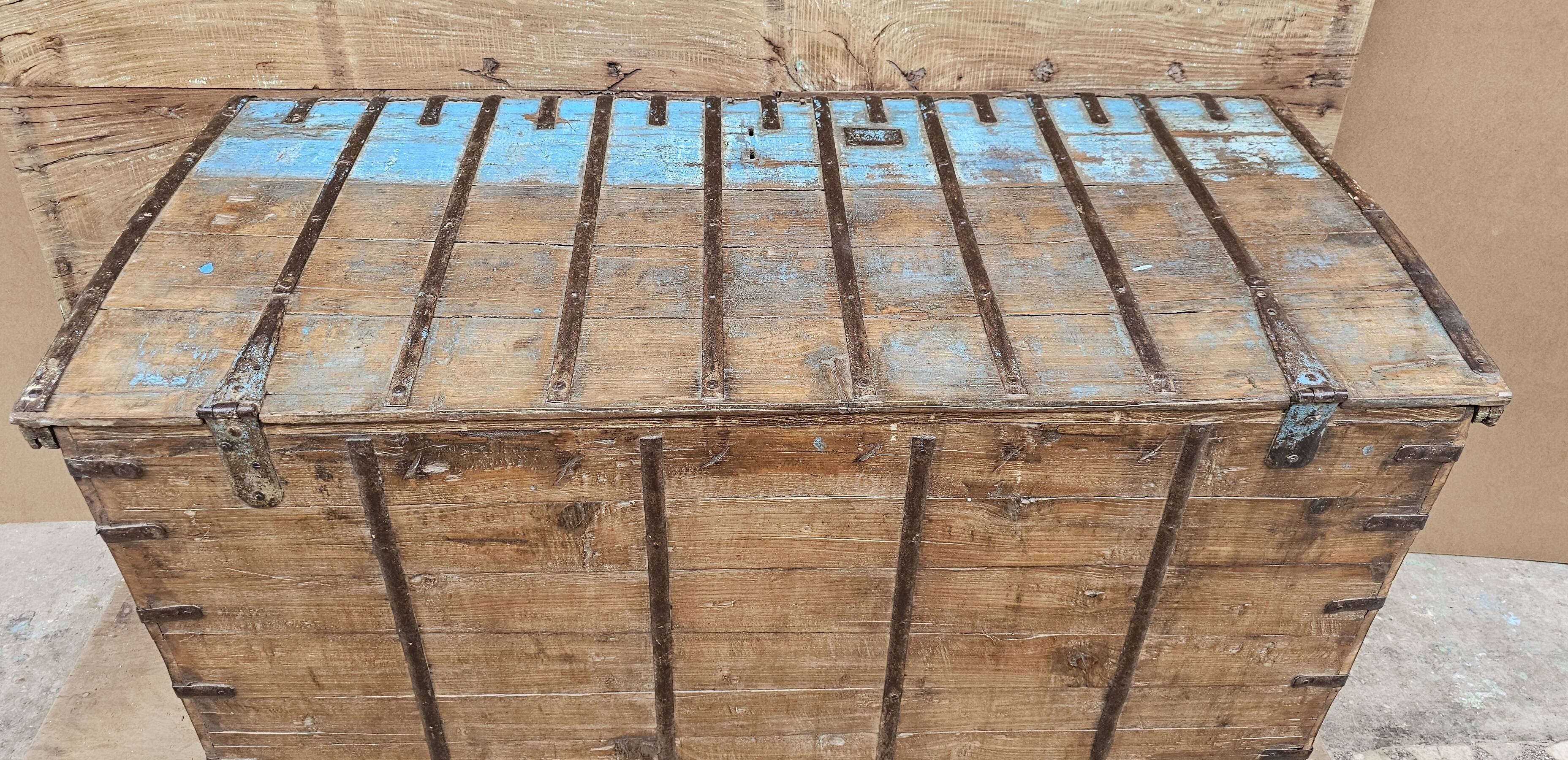 Antique Burmese teak dowry chest