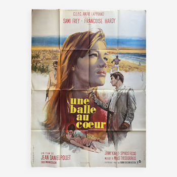 Affiche cinéma originale "Une balle au coeur" Françoise Hardy 120x160cm 1966
