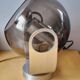 Space age lamp in chrome metal and smoked glass from the 1970s.