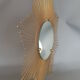 Large golden starry sun mirror vintage 70s 68cm