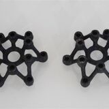 Pair of vintage cast iron candlesticks 1960