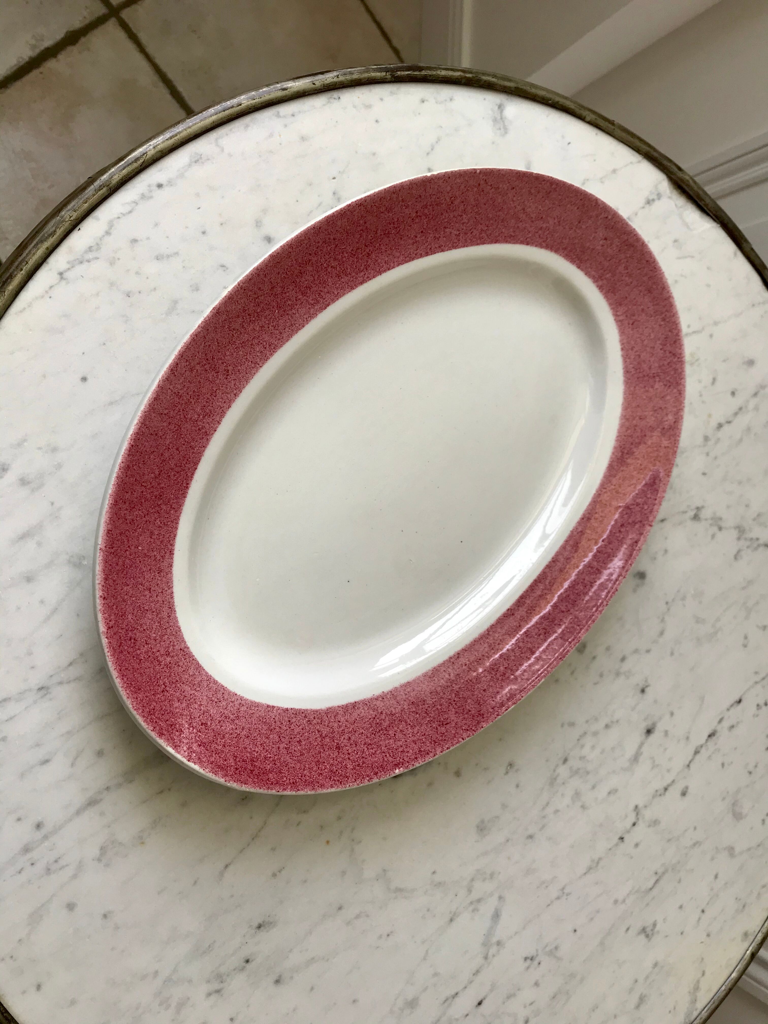 Raspberry pink oval dish 20-30s