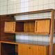 Mid-century living room furniture in ash wood with suspended parts