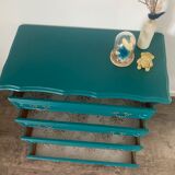 Vintage chest of drawers with a duck blue makeover