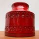 Italian red ceramic vase from the mid-century by Aldo Londi for Bitossi, 1960s.