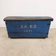 Antique Blue Painted Wooden Chest – Dated 1871