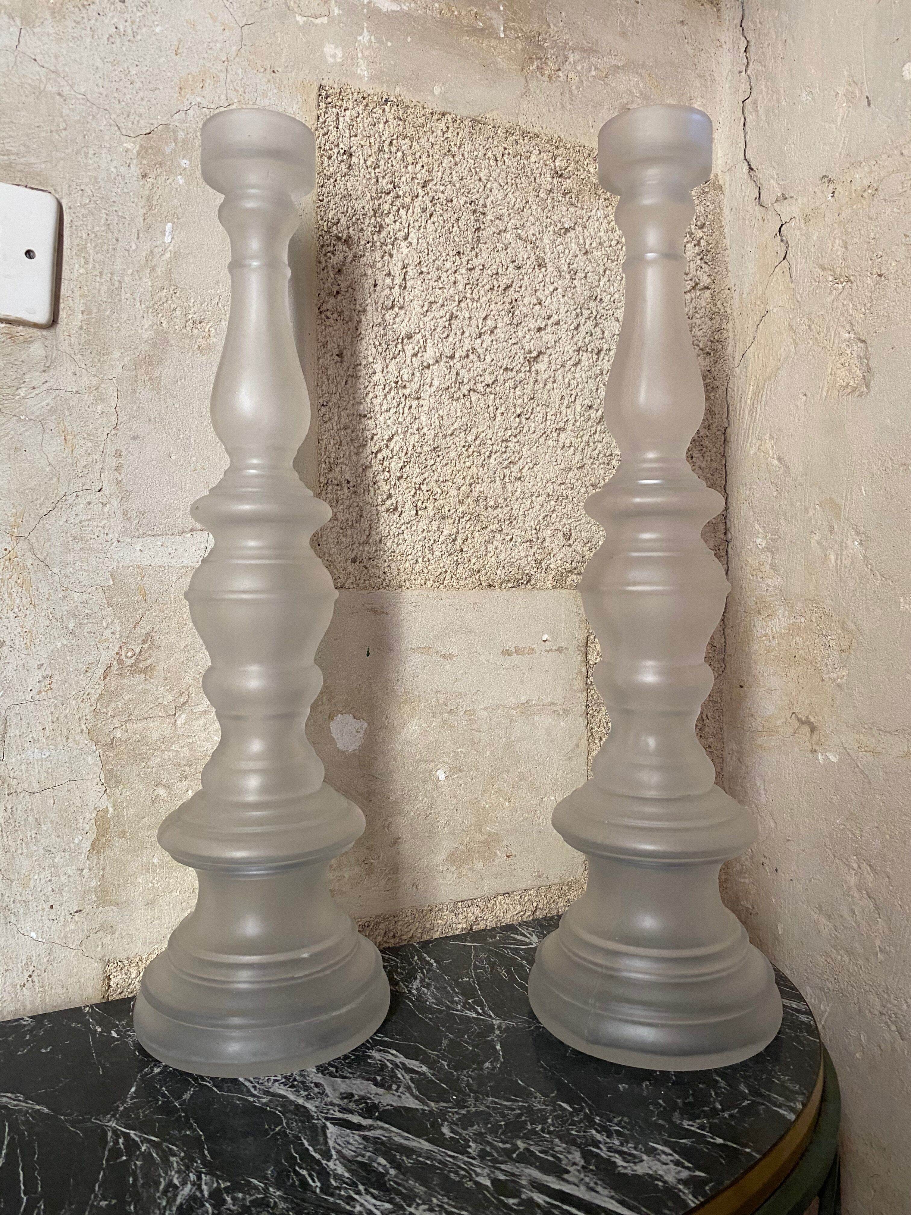 Pair of art deco candle holders