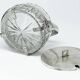 Sugar bowl, postmodernism, glass, silver-plated brass, Poland, 1970s