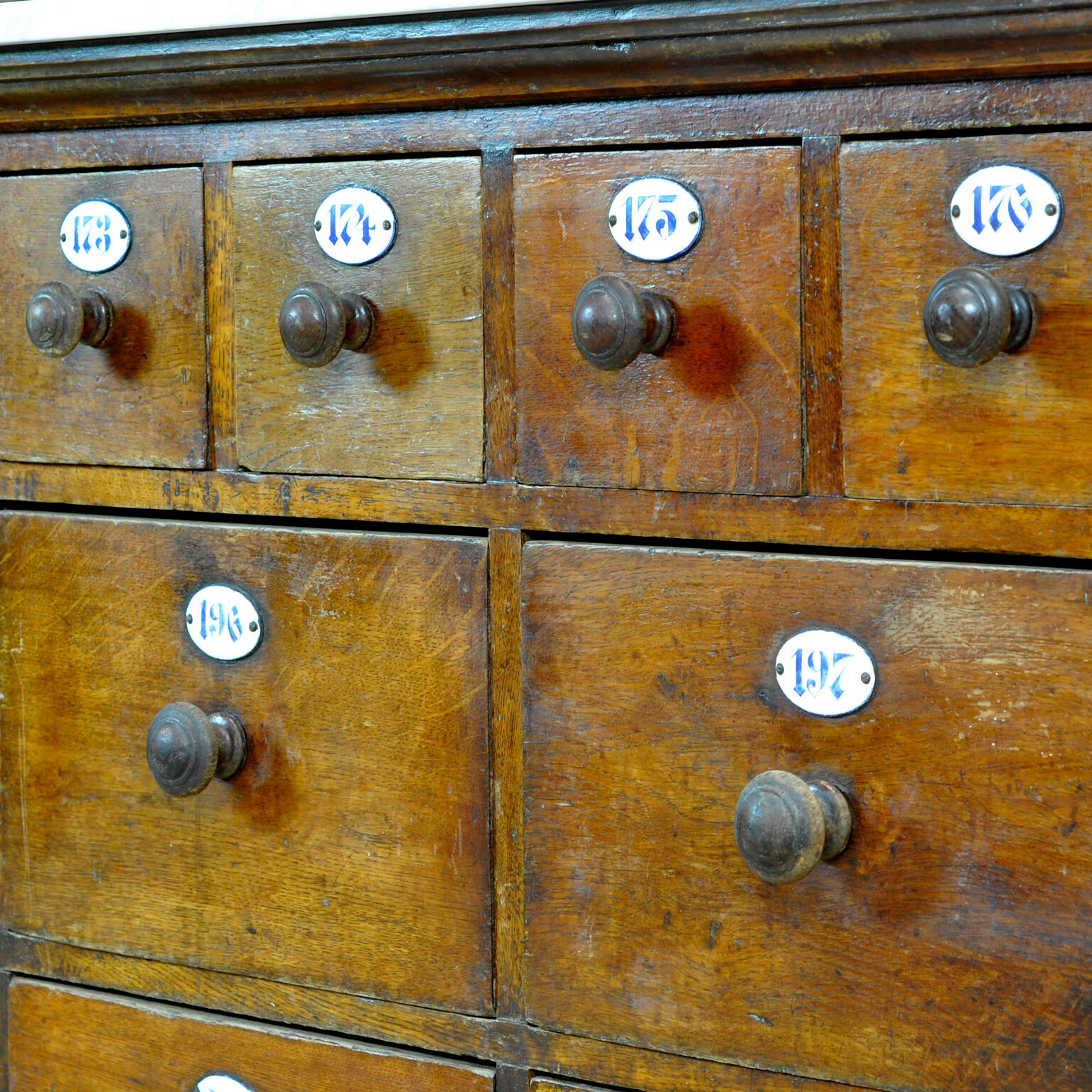 Apothecary Chest Of Drawers With Marble Top, 1930s