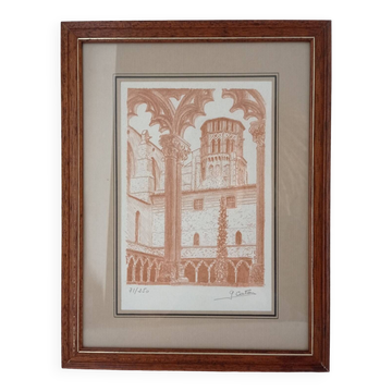 Lithographie vue de Toulouse