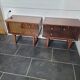 Pair of vintage 70s walnut bedside tables