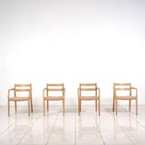 6 Niels Moller Oak Armchair „Model 67“ with Papercord