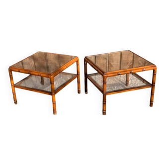 Deux table basse de style chippendale