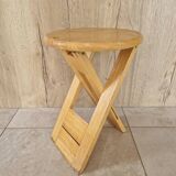 Folding pine stool - Design attributed to Adrian Reed or Pierre Lota - 1980