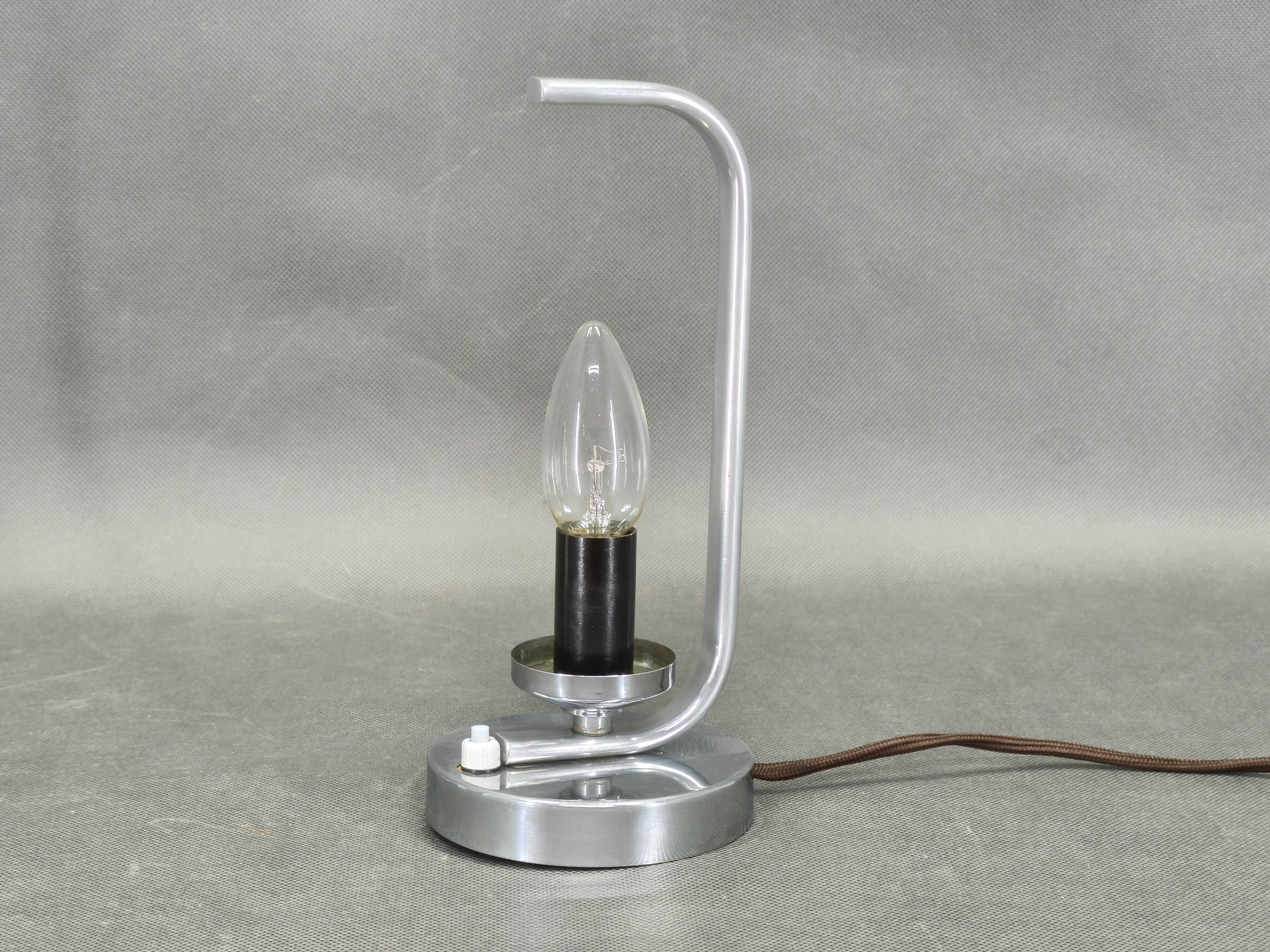 Pair of Art Deco Bedside Lamps, Czechoslovakia, 1930s