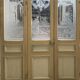 Set of three Art Nouveau 20th-century wooden and etched glass partition doors