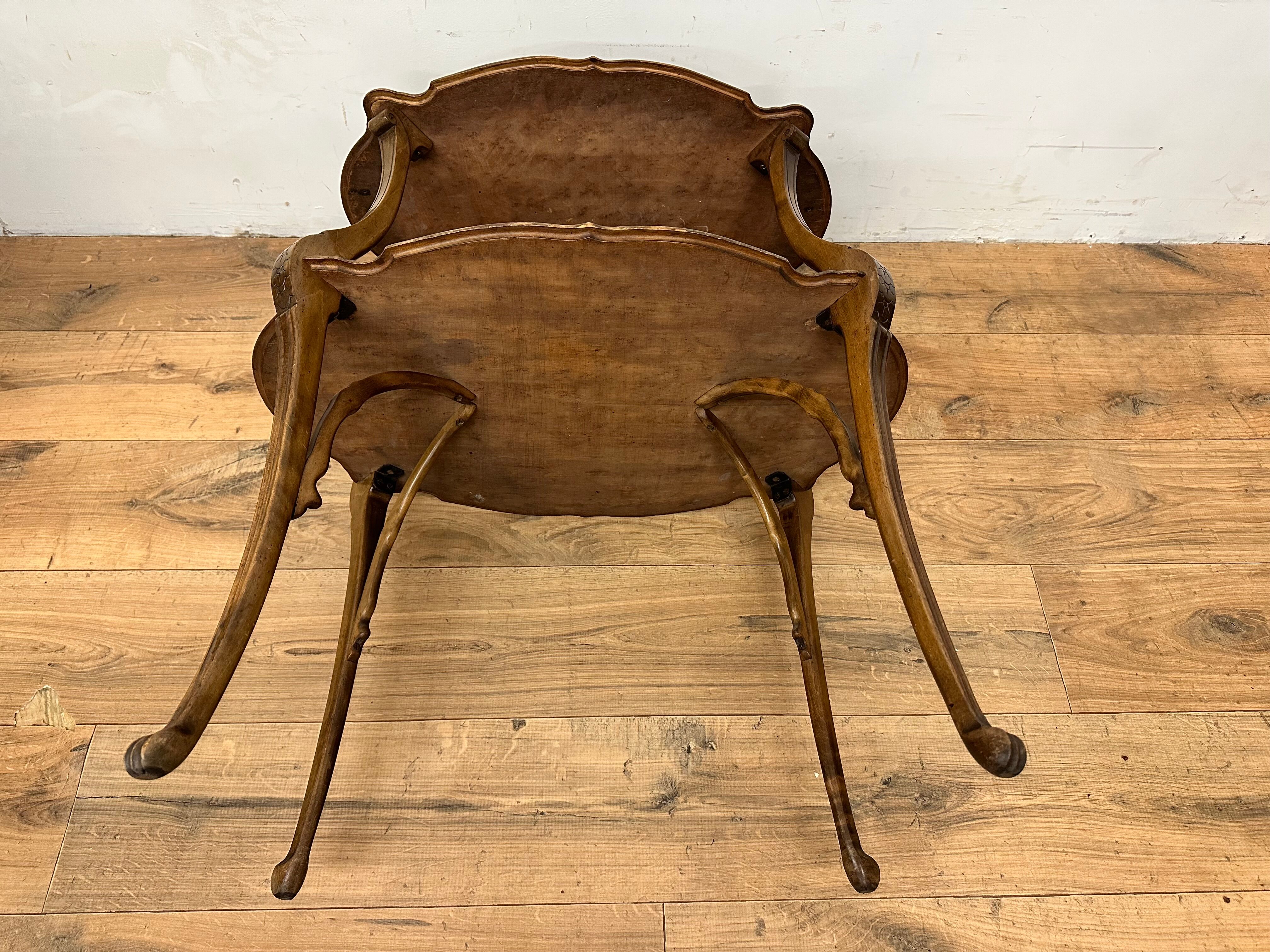 Double side table art nouveau tray