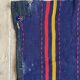 Romanian rug handwoven in wool, purple background with red and yellow stripes 183x133cm