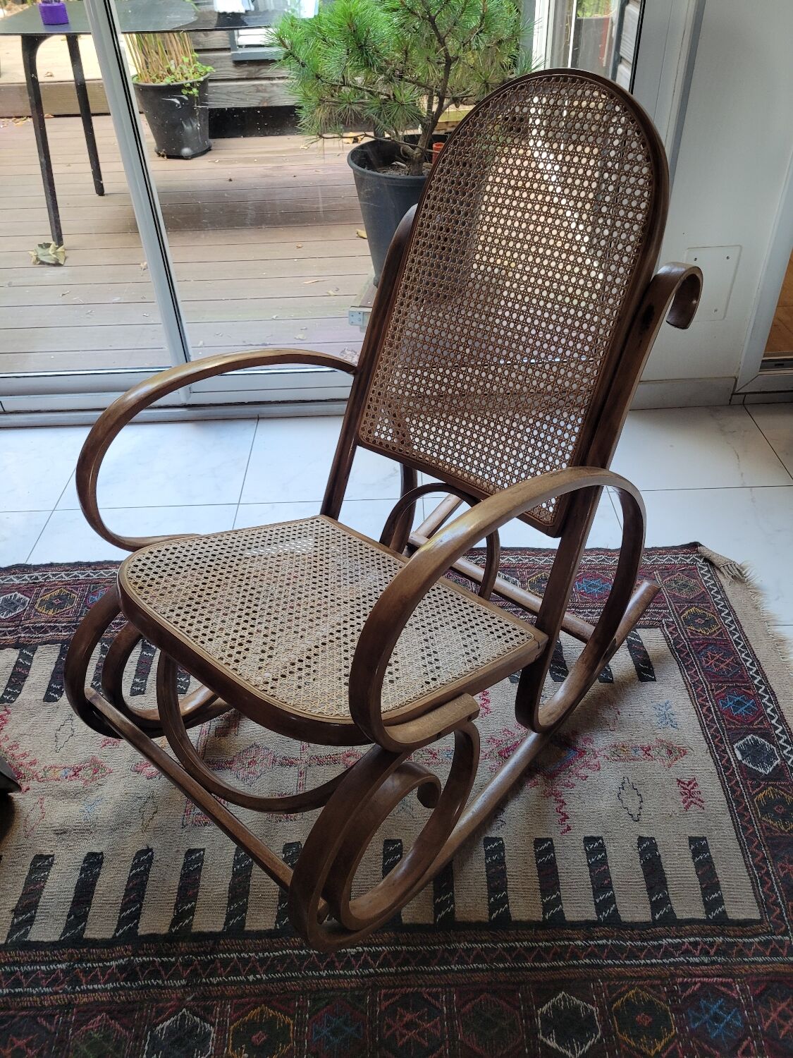 Rocking chair wood and cane