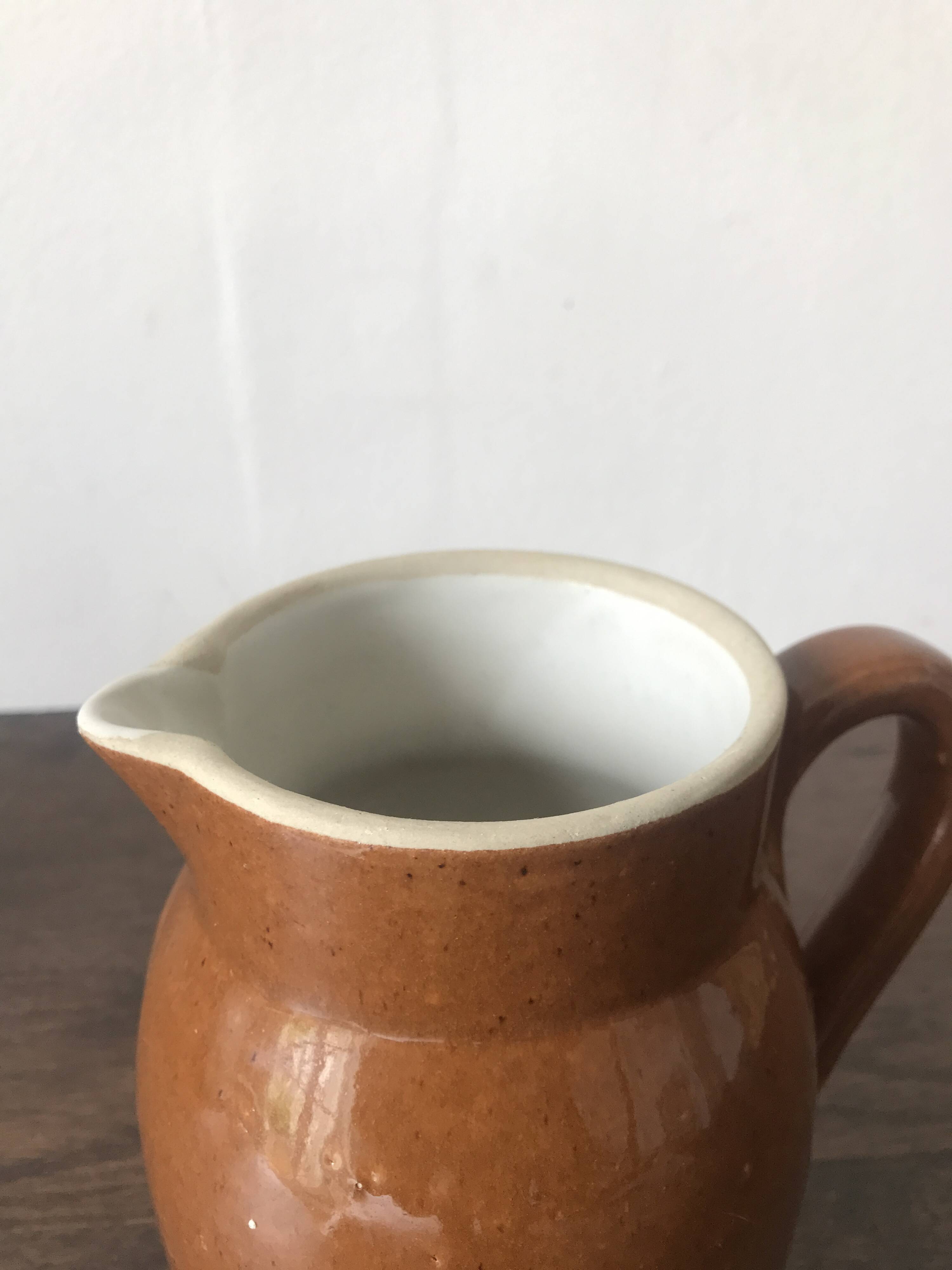 Set of 3 glazed stoneware jugs