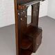Art deco cloakroom coat rack in wood, mirror and chrome metal