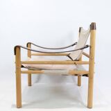 Set Of Two Safari Chairs Model Sirocco Made In Oak & Canvas By Arne Norell