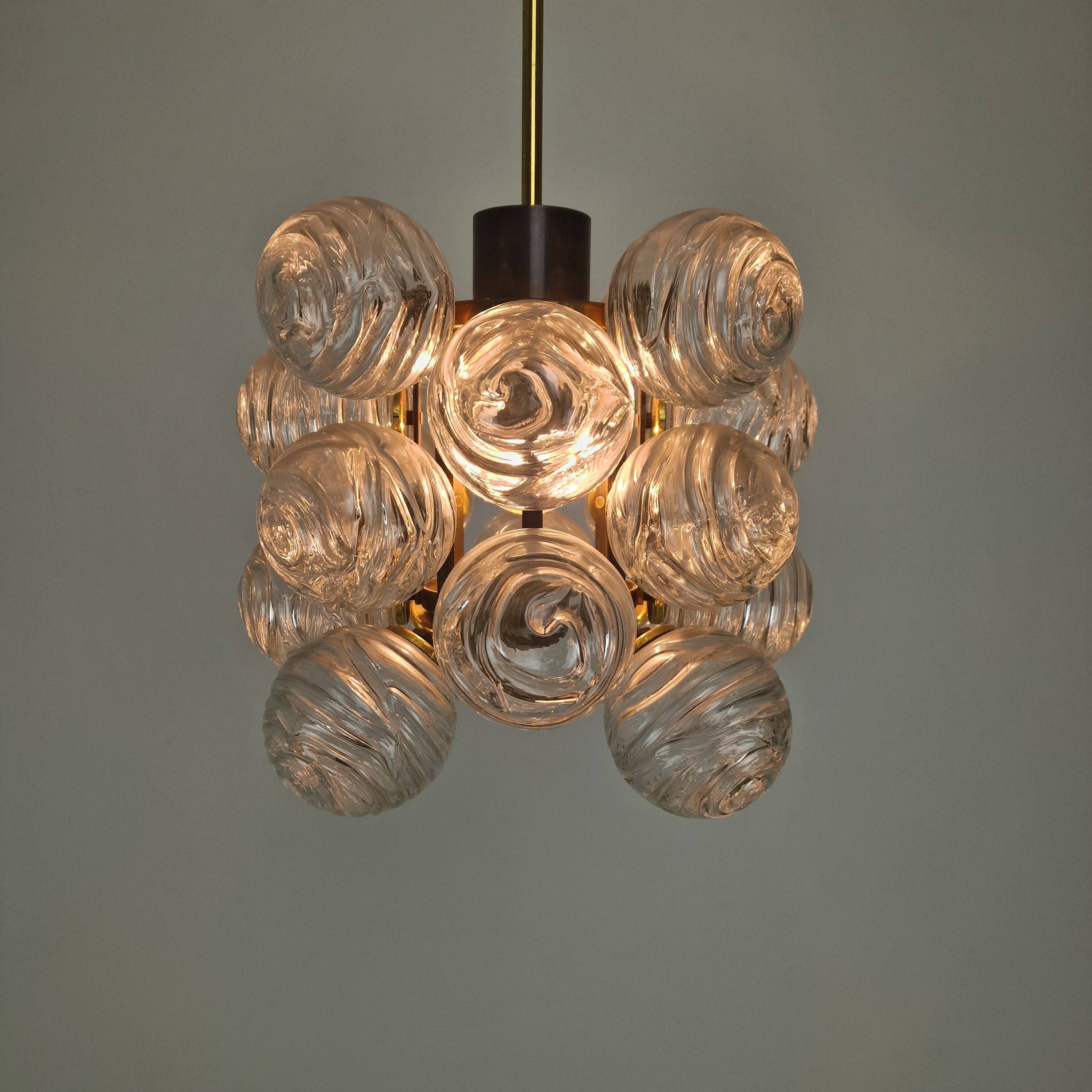 Mid-Century Modern 'Snowball' Chandelier by Doria Leuchten, Germany, 1970s
