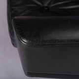 Mid-century black leather swivel chair by Lystager, 1960s