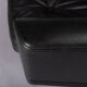 Mid-century black leather swivel chair by Lystager, 1960s