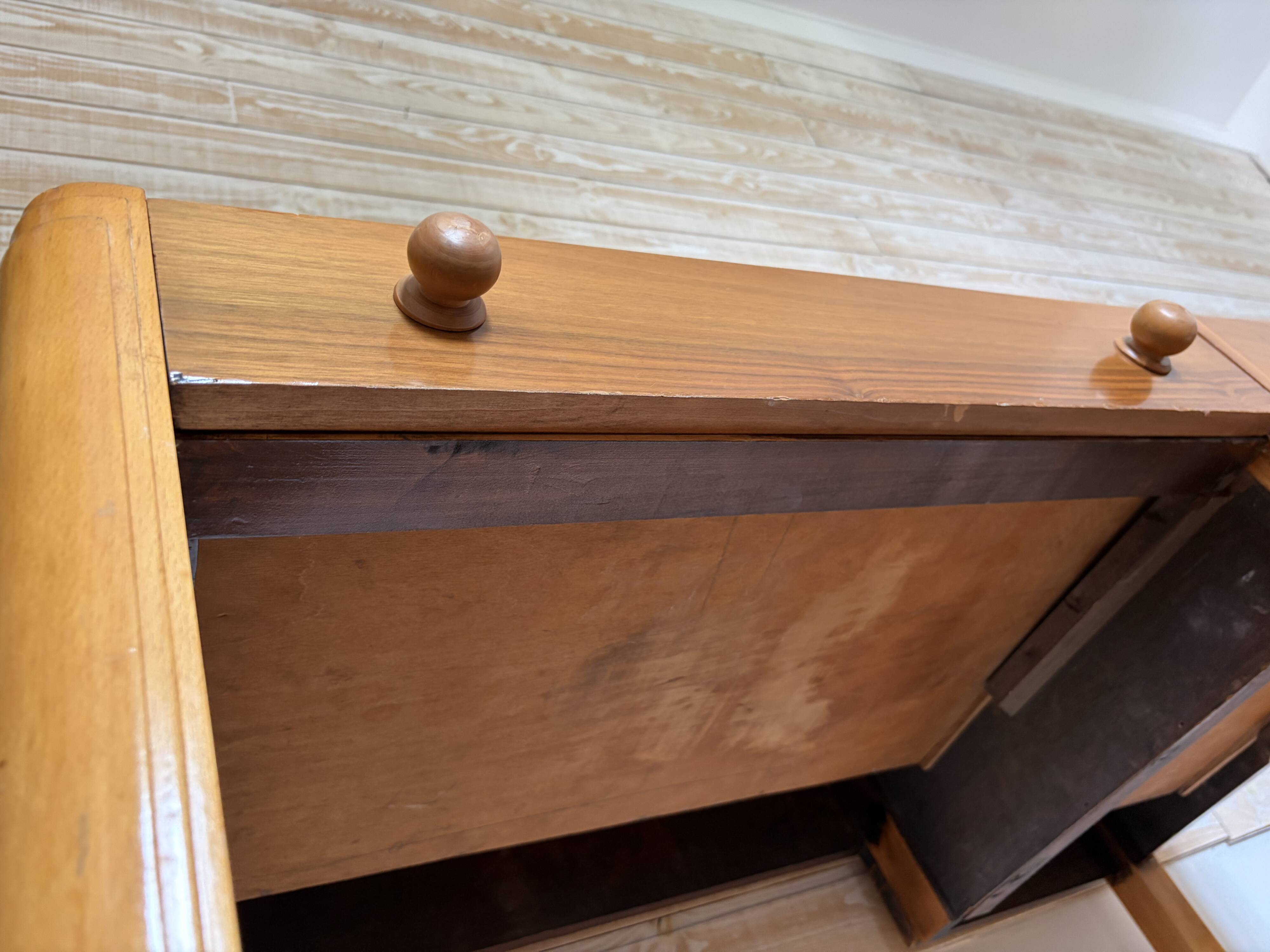 Bureau art deco 108x60 3 tiroirs dessus cuir à changer