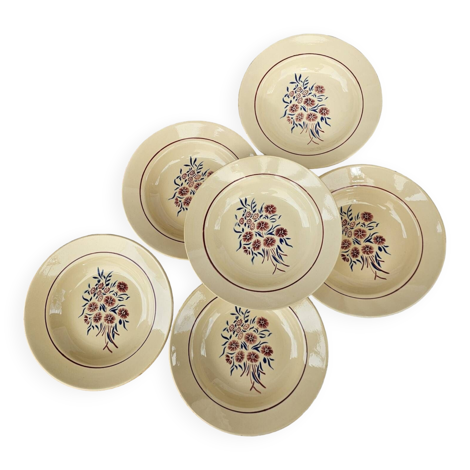 Deep plates x6 "Francine" Badonviller