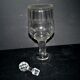 Vintage bistro carafe in cut glass with flat ribs H33cm