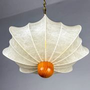1960s Italian cocoon suspension, made of resin and pine wood.