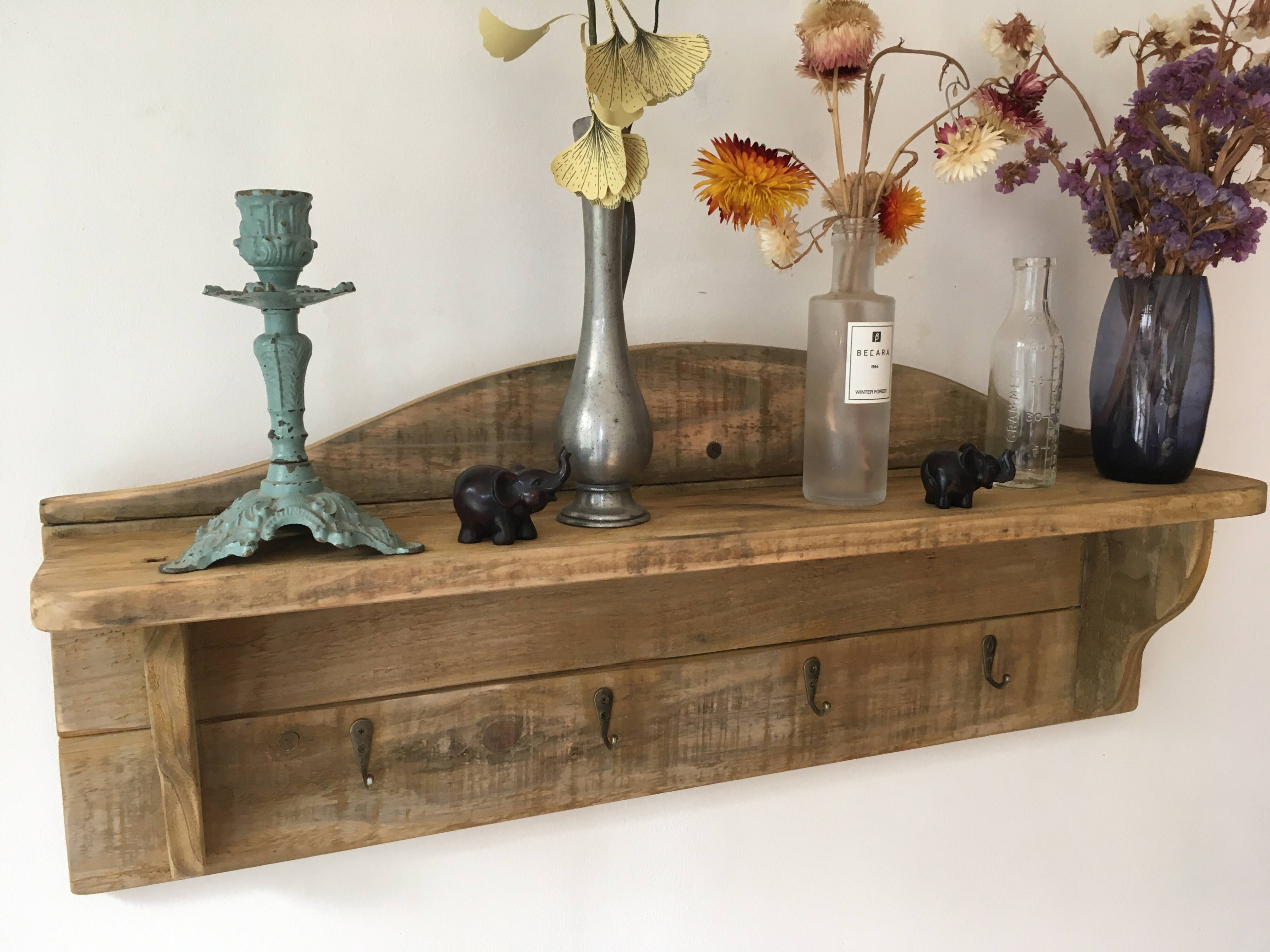 kitchen wall shelf with hooks