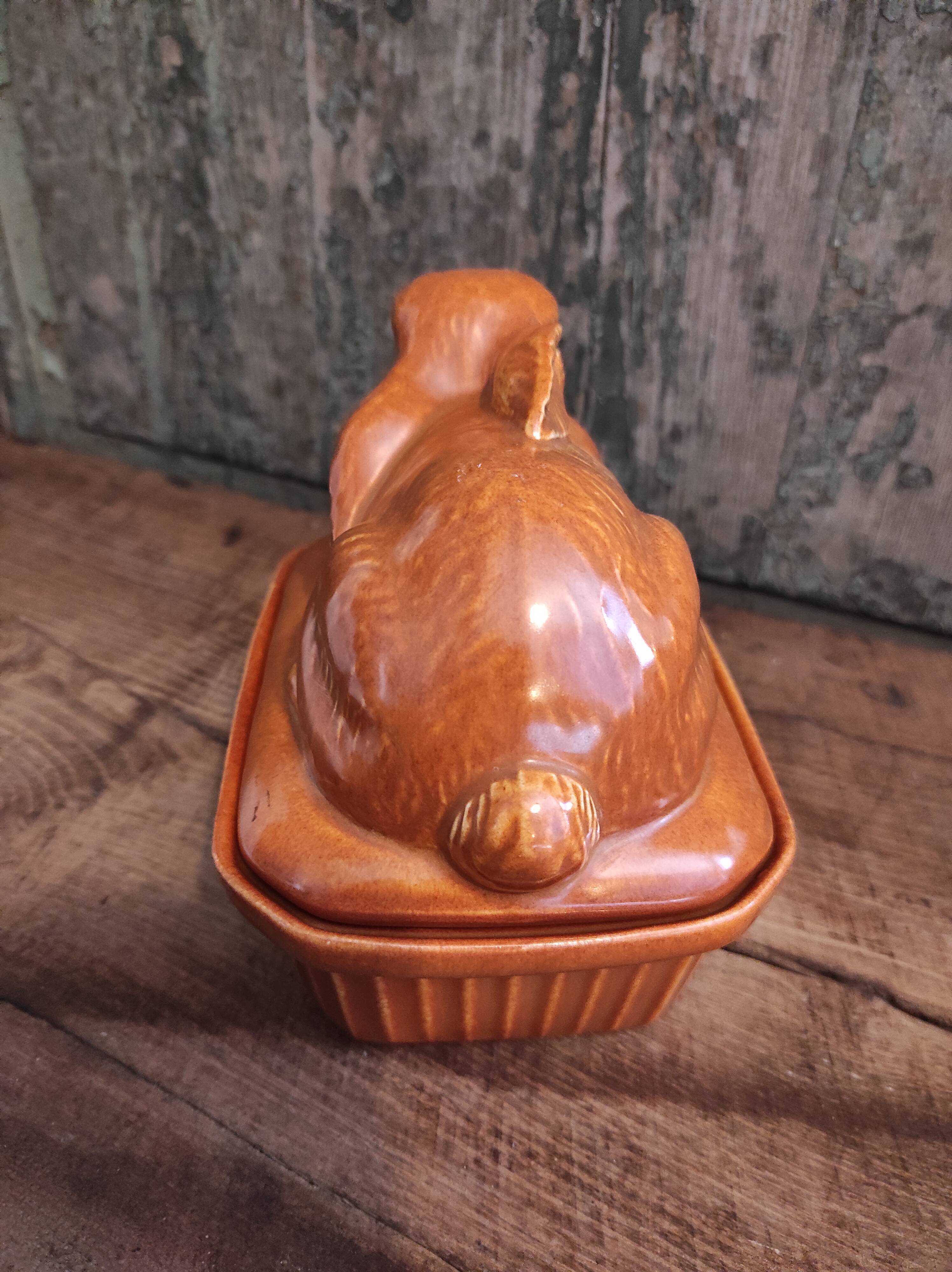 Vintage tureen for pâté rabbit shaped