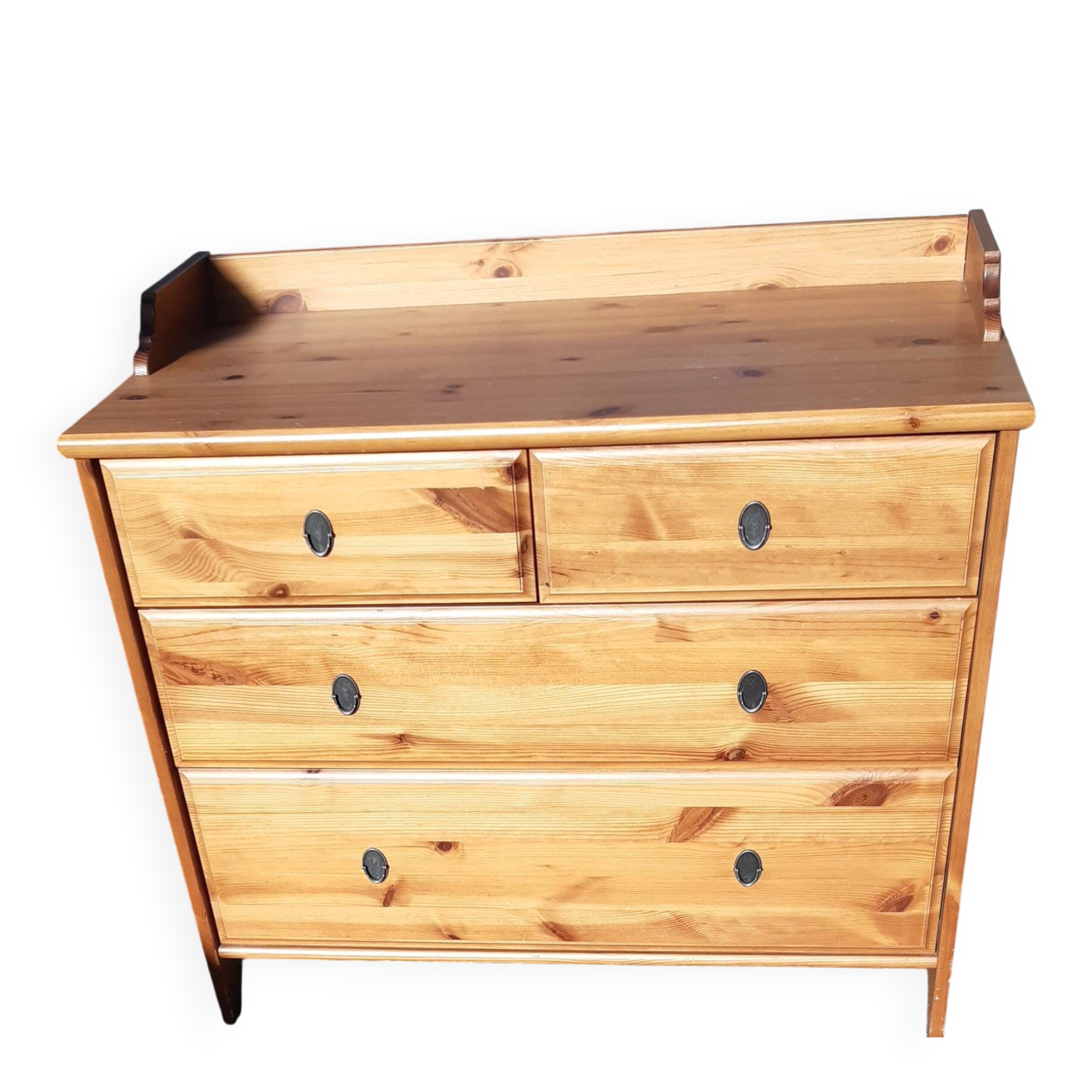 Commode 4 tiroirs  style scandinave en pin doré