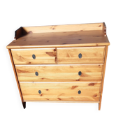 4-drawer commode in Scandinavian style in golden pine