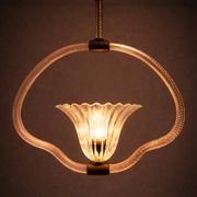 Art Deco Chandelier attributed to Barovier & Toso, Murano Glass, 1940s