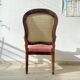 Louis Philippe armchair in pink velvet