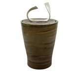 Mid-century style dark green ceramic vase, Gabriele Bucci Italy ca. 2000s